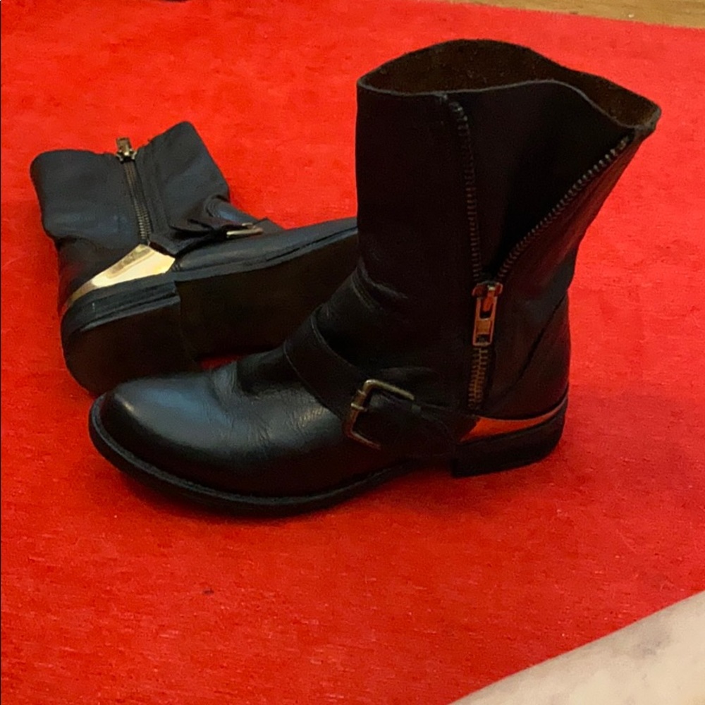 Aldo Black Leather Moto Boot